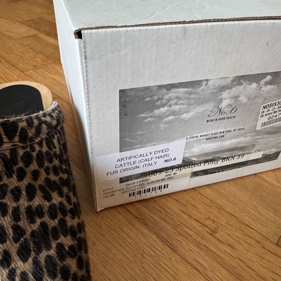 Women’s No.6 Old School Clog On Mid Heel, Spotted Pony,39 - Picture 7 of 9